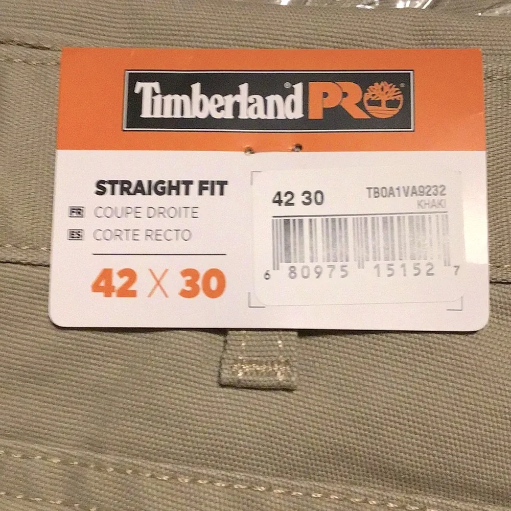 Timberland Pants 42 x 30 Khaki Straight Fit Pro Series Flex Canvas [New] - Picture 2 of 5